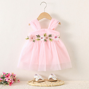 Hermoso vestido <span class=keywords><strong>de</strong></span> princesa <span class=keywords><strong>de</strong></span> verano 1689 para <span class=keywords><strong>niñas</strong></span> <span class=keywords><strong>de</strong></span> 1 a 3 años, venta al por mayor, vestido <span class=keywords><strong>de</strong></span> cintura con correa <span class=keywords><strong>de</strong></span> malla Floral, volantes, dulce ODM - Product Image 4