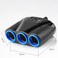 Adaptateur de prise allume-cigare 12V 24V avec chargeur USB triple pour voiture