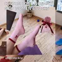 Chaussettes de sport en tricot unies pour femmes, antidérapantes et respirantes, avec logo TW, idéales pour le ballet, le yoga, le pilates et la barre - Vente en gros