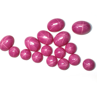 Bijoux pierres précieuses synthétiques en vrac cabochon ovale pierres précieuses roses rubis étoile