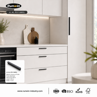 Poignée de meuble en profilé aluminium noir mat, ergonomique en forme de L, quincaillerie moderne pour cuisine, armoire, commode, placard, mobilier OEM