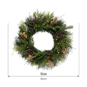 Decoración interior al aire libre 30 pulgadas Pvc Artificial Navidad corona Grapevine verde Navidad corona - Product Image 2