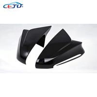 2 pièces Coques de rétroviseurs latéraux en ABS noir brillant et aspect fibre de carbone pour BYD Seal