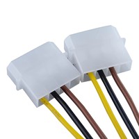 Kabel Daya y-splitter adaptor PCI-E 6-Pin ke 4-Pin ganda dengan koneksi aman untuk GPU dan catu daya kartu Video