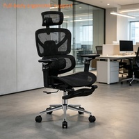 Chaise de bureau exécutive moderne, chaise de gaming multifonctionnelle, chaise de bureau inclinable avec réglage de la hauteur du dossier, siège coulissant et repose-pieds