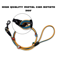 Laisse de chien de camping NOVIPET, laisse de chien en corde ronde en PVC imperméable avec de jolis charms en silicone 3D, laisses pour animaux de compagnie durables pour la randonnée en plein air