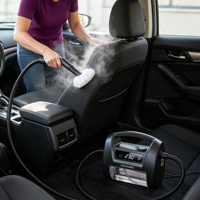Limpiador a Vapor para Interiores de Auto, Resistente al Agua IP67, Calentamiento Rápido, Vapor Seco para Tablero, Asientos, Tapicería y Molduras