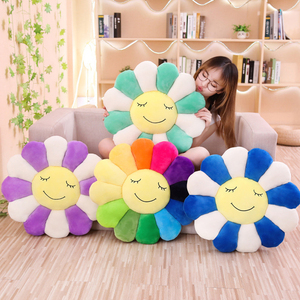 Venta al por mayor Sun Flower juguetes de peluche coloridos cojines de peluche suave decoración del suelo del hogar - Product Image 5