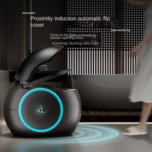 Inodoro Inteligente de Cerámica Automático y Colorido con Asiento Calefactado, Doble Descarga, Control Remoto Incluido, Montaje en Suelo, Negro, Sanitario Inteligente - Product Image 2