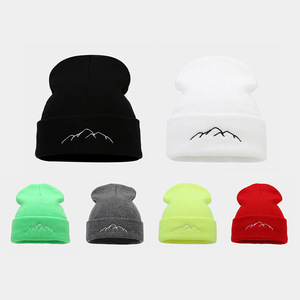 Venta al por mayor al aire libre cálido sombrero de punto <span class=keywords><strong>montaña</strong></span> bordado frío sombrero Beanie <span class=keywords><strong>sombreros</strong></span> - Product Image 4