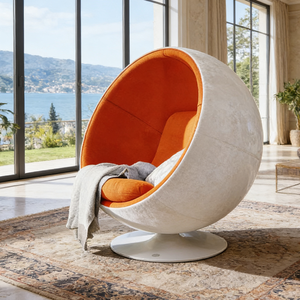 Sillón de Lujo Estilo Espacial, Silla Redonda <span class=keywords><strong>con</strong></span> Forma de Huevo, Sillón de Diseño Blanco, Sofá Cabina Orbit, Decoración para Sala de Espera de Hotel Boutique - Product Image 6