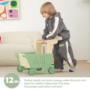 Jouets de marche en bois bon marché pour bébé de 1 an apprenant à marcher caddie en bois - Product Image 3