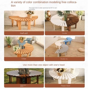 <span class=keywords><strong>Banc</strong></span> d'extérieur et chaise de parc en bois anti-corrosion moderne, modèle 108 – Sièges de loisirs longs pour cour et jardin - Product Image 3