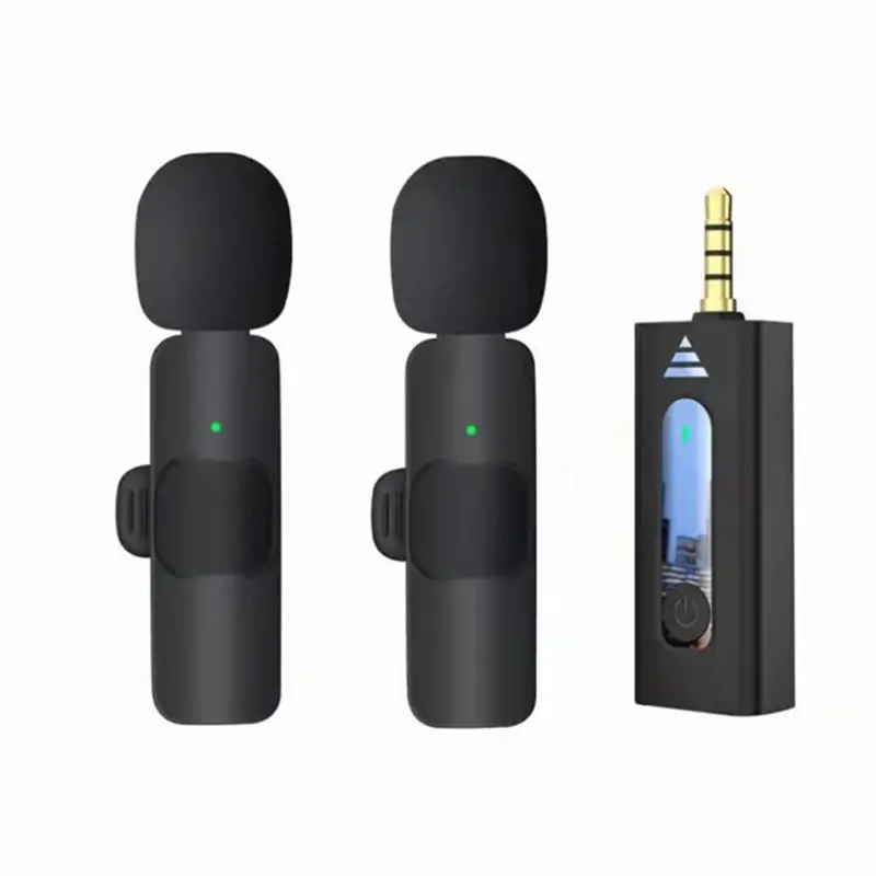 Dual K35 Small Sans Fil Tube Live Mini Clip Lavalier Collar Lapel 3.5 Wireless Mic Microphone for mobile phone camera vlogging