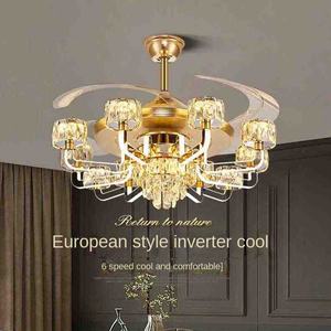 <span class=keywords><strong>Ventilador</strong></span> de <span class=keywords><strong>techo</strong></span> LED nórdico de lujo moderno, nuevo <span class=keywords><strong>faro</strong></span> de <span class=keywords><strong>ventilador</strong></span> Invisible para sala de estar, comedor, <span class=keywords><strong>ventilador</strong></span> inversor inteligente de 60W de plástico - Product Image 3