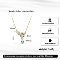 Collier clavicule en argent sterling S925 plaqué or 14 carats avec micro-incrustations de zircons, bijoux cadeau en gros