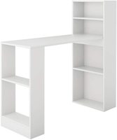 Bureau d'ordinateur en forme de L, personnalisé, avec bibliothèque, étagères de rangement, station de travail, bureau d'angle