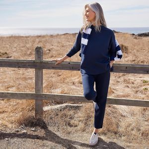 Pantalon de sport pour femme FOXA, coupe décontractée, tricoté, taille haute, jambe droite, en coton doux, à enfiler, taille élastique, respirant - Product Image 3