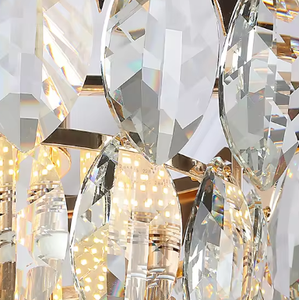 Hotel <b>Living</b> <b>Room</b> Hanging Pendant <b>Lights</b> Modern Fixtures Luxury clear <b>Led</b> Crystal Leaf Chandelier - Product Image 4