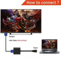 Adaptateur HDTV 1080P vers VGA, câble audio auxiliaire 3,5 mm (gaine en PVC, blindage tressé), câble d'alimentation micro USB pour ordinateur, PS4, ordinateur portable, HDTV