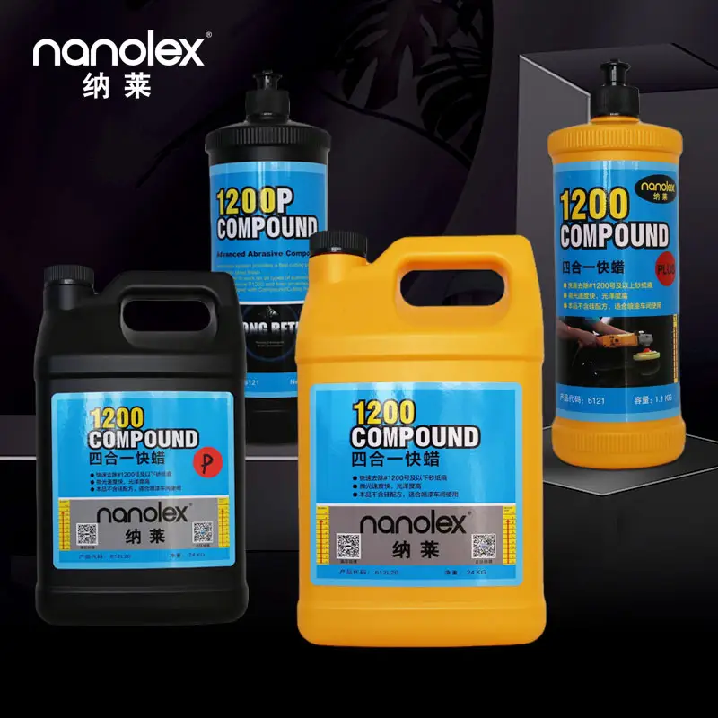 Nanolex 1200 one step 4in1 rubbing cutting polishing compound plus ADVANCED ABRASIVE COMPOUND for car polish 06086