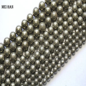 Meihan all'ingrosso <span class=keywords><strong>pirite</strong></span> naturale 6mm 8mm 10mm 12mm di <span class=keywords><strong>pietra</strong></span> liscia rotondo perline sciolte per gioielli fai da te - Product Image 2