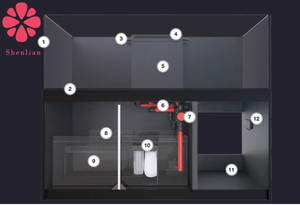 卸売価格 モダンラグジュアリーガラス冷蔵水槽 魚とサンゴ礁用 ダイニングルーム用 - Product Image 5