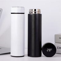 Bouteille d'eau numérique intelligente, bouteille d'eau intelligente à isolation sous vide, gobelet de 500 ml, acier inoxydable, flacons et thermos personnalisés sous vide