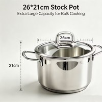 Ensemble de casseroles de luxe écologiques en acier inoxydable, compatible induction et gaz, passe au lave-vaisselle, couvercle en verre, style américain