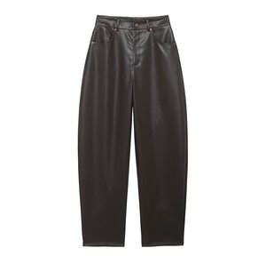 ZEVITY 2026 Printemps – <span class=keywords><strong>Pantalon</strong></span> long décontracté pour <span class=keywords><strong>femme</strong></span> en similicuir avec poches, style ballon, fermeture éclair, <span class=keywords><strong>pantalon</strong></span> <span class=keywords><strong>sarouel</strong></span> en PU - Product Image 1