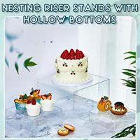 Ensembles de cubes de présentation en acrylique blanc personnalisé rehausseurs de buffet de restauration à 5 côtés pour présentoir de nourriture pour la fête de mariage