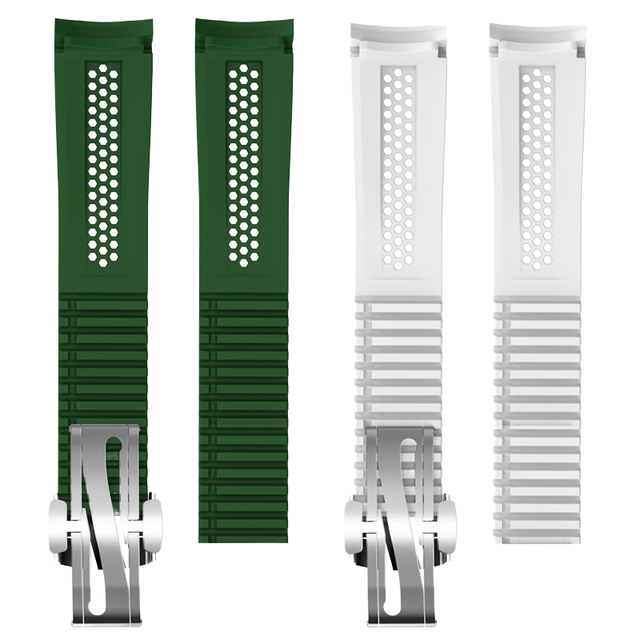 Fkm Rubber Watch Straps Bracelets GMT for Watch 20mm Breathable Elastic High Quality Curved Design