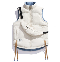 Gilet matelassé réversible pour homme, col roulé, décontracté, imperméable, coupe-vent, épais, sans manches, couleur unie, poche avant