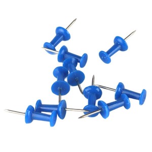 Punaises à tête bleue en forme de T, longueur totale 22 mm, en plastique, pour tableau en liège et fixation de photos - Product Image 5