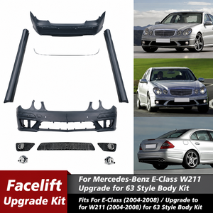 Kit de Carrocería Estilo 63 para <span class=keywords><strong>Mercedes</strong></span>-Benz Clase <span class=keywords><strong>E</strong></span> W211 2004 2005 2006 <span class=keywords><strong>2007</strong></span> 2008, Parachoques Trasero, Parachoques Delantero, Luces Antiniebla, PP - Product Image 1