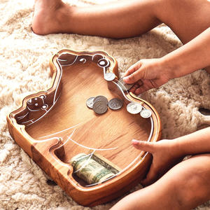 <span class=keywords><strong>Hucha</strong></span> de madera personalizada con forma de animal tallado a medida, regalo decorativo para niños, ideal para fiestas. - Product Image 4