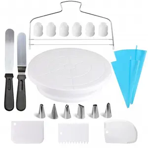 2018 Hot Koop 28Cm Plastic Spatel Kits Supplies Decorating Cake Tool Set Met Cake Draaitafel Voor Cake Decoratie