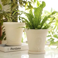 Décoration d'intérieur de style nordique, pot en terre cuite, décoration de jardin, pots de fleurs ronds en céramique blanche et noire