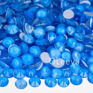 Strass en verre Oleeya 8+8 de qualité supérieure, 16 facettes, couleurs néon, strass à dos plat NHF pour bikini, coque de téléphone, gobelets, DIY - Product Image 4