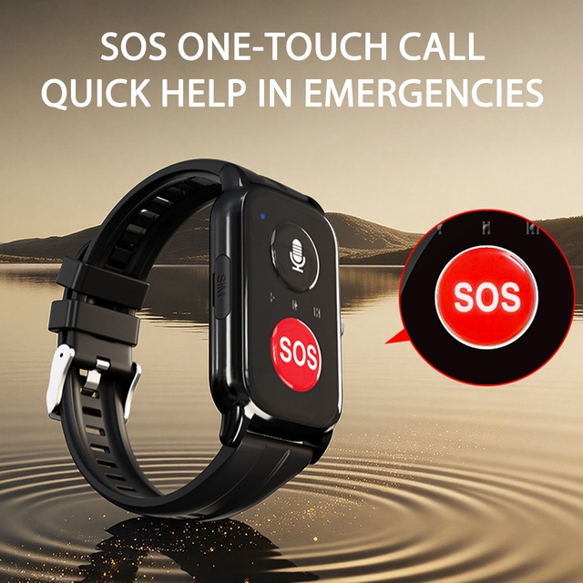 VT27 Elderly Smart Watch GPS Tracking SOS Button Health Monitor SIM Card Bracelet Long Battery Life Fall Detection Watch