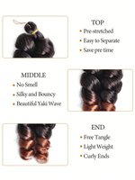 Extensions de cheveux synthétiques au crochet, boucles spirales italiennes, ondulations lâches, 10 pouces, 150g, tête entière, trame simple, coiffure bohème