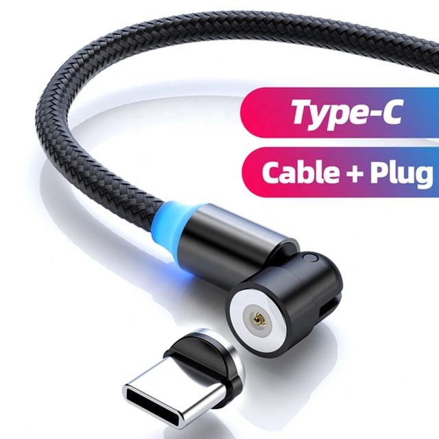 Universal 3-in-1 Fast Charging Nylon Jacket Micro USB Type-C Magnet Data Charger USB Cord Wire Mobile Phones Magnetic USB Cable