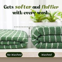 Serviettes de bain en coton rayées vert forêt et blanc, 480 GSM, légères, séchage rapide, pour spa, plage, gym, voyage