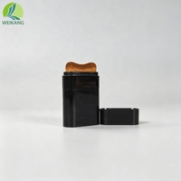 Pinceau à fond de teint rétractable 2-en-1, boîtier noir élégant protège les poils, parfait pour les voyages et l'utilisation quotidienne