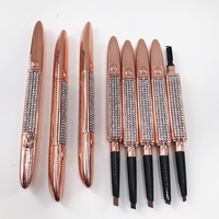 Crayon à sourcils automatique diamant imperméable à l'eau longue durée Crayon à sourcils à double tête pour le maquillage des yeux eyeliner liquide logo personnalisé