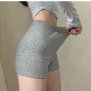Shorts de Yoga de Cintura Alta Elástica para Mujer, Color Sólido, Transpirables, de Poliéster y Spandex, Leggings de Fitness para Entrenamiento, 3/4 de Longitud - Product Image 4