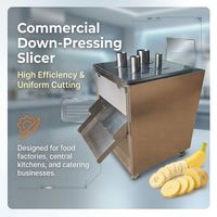 Industriële fruit- en groentesnijmachine, commerciële elektrische snijmachine voor bananen, aardappelen, appels, sinaasappels, citroenen, komkommers, wortelen, van roestvrij staal