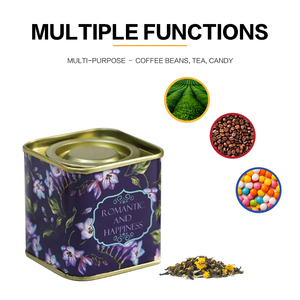 <span class=keywords><strong>JYB</strong></span> Travel Portable Square Metal Tea Tin Canister Caja de lata de regalo romántico con patrón de flores - Product Image 6