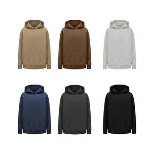 Sweat-shirts en molleton pour hommes avec logo personnalisé 350G, très vendus, de haute qualité, surdimensionnés, épaules tombantes, sans cordon de serrage, colorés - Product Image 3