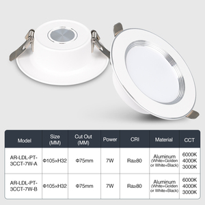 High Brightness Indoor <b>Lighting</b> Adjustable Recessed 7w SMD Round Square <b>Ceiling</b> <b>Led</b> Downlight for Home Office Living Room - Product Image 6